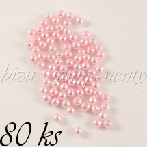 Světle růžové voskované perle 4mm 80ks (01 0445)