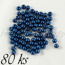 Tmavě modré voskované perle 4mm 80ks (01 0439)