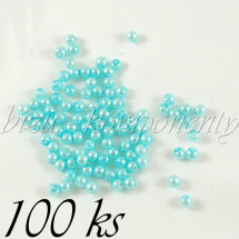 Světle modré voskované perle 3mm 100ks (01 0422)
