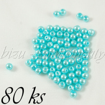 Světle modré perle 4mm 80ks (01 0443)