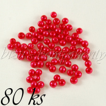 Červené voskované perle 4mm 80ks (01 0438)