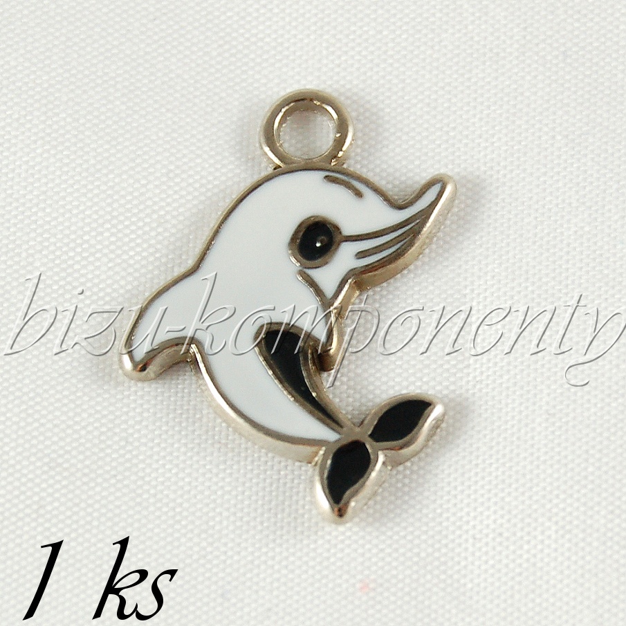 Bílý smaltovaný delfín (02 0712)