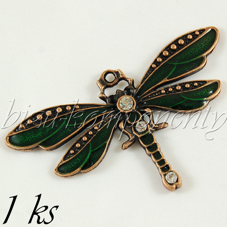 Veliká měděná vážka se zeleným smaltem (02 0726)