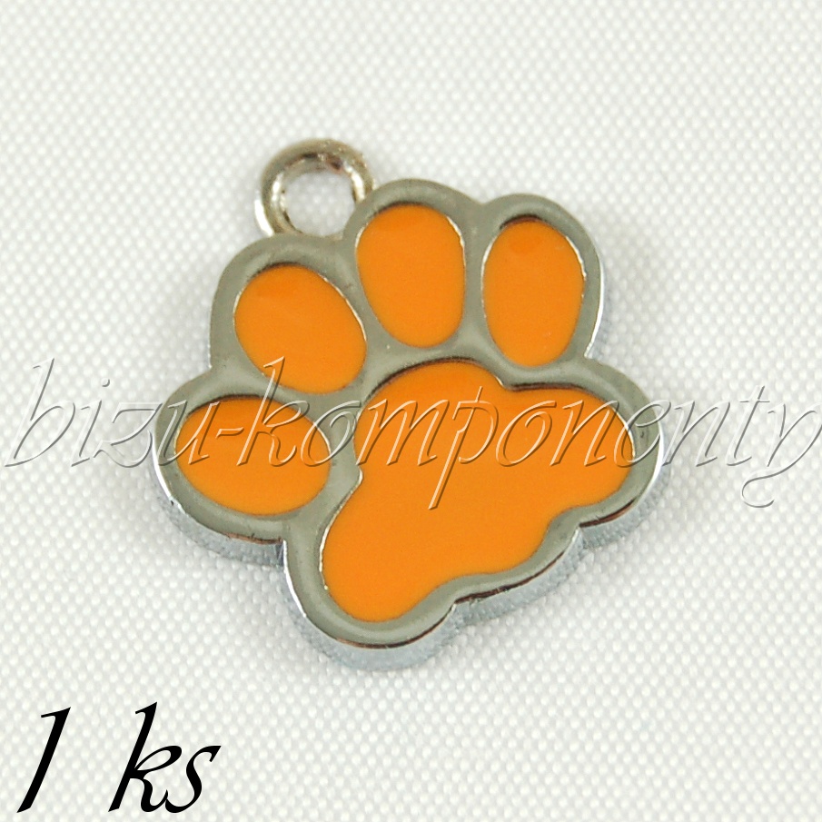 Oranžová smaltovaná tlapka (02 0732)