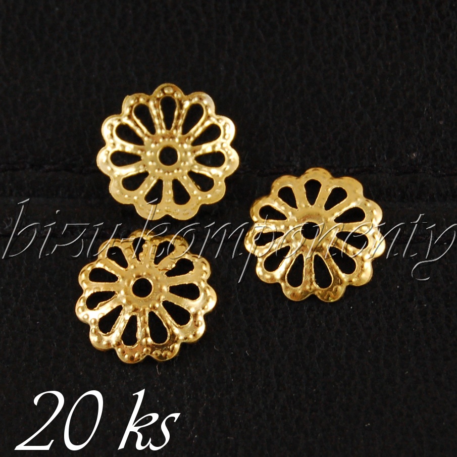 Filigránový kaplík, zlatá barva 20ks (22 0005)