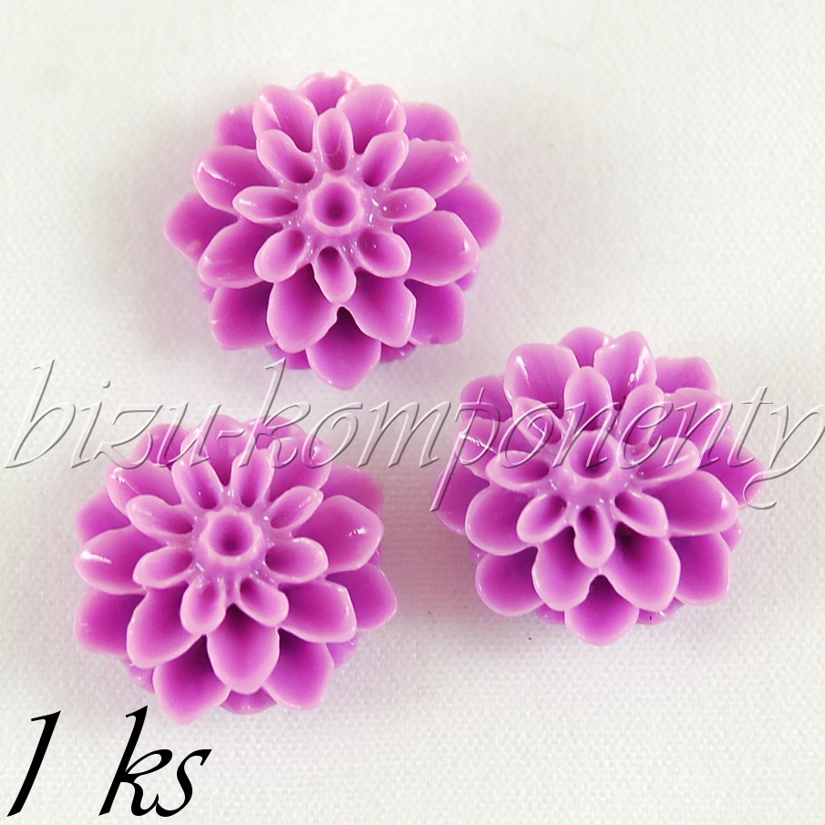 Fialový kabošon jiřinka (35 0022)