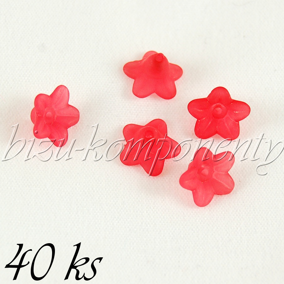 Červené akrylové kvítky 40ks (01 0150)