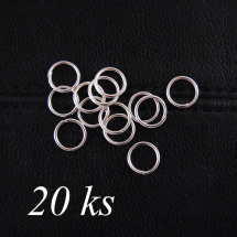 Jednoduchý spojovací kroužek, stříbrná barva 6mm 20ks (10 1206)
