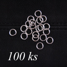 Jednoduchý spojovací kroužek, stříbrná barva 4mm 100ks (10 1004)