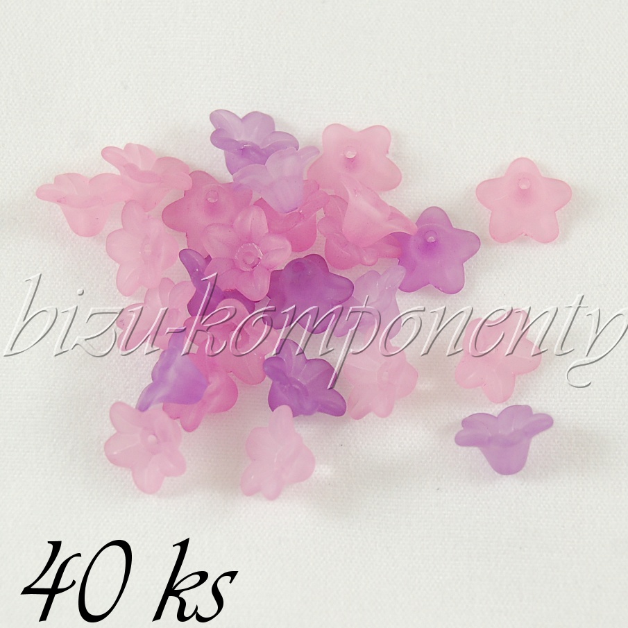 Fialovo-růžová směs akrylových kvítků 40ks (01 0194)