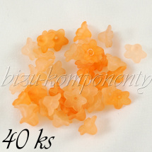 Oranžová směs akrylových kvítků 40ks (01 0117)