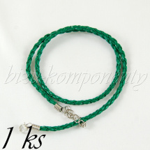 Sytě zelený koženkový náhrdelník (40 0015)
