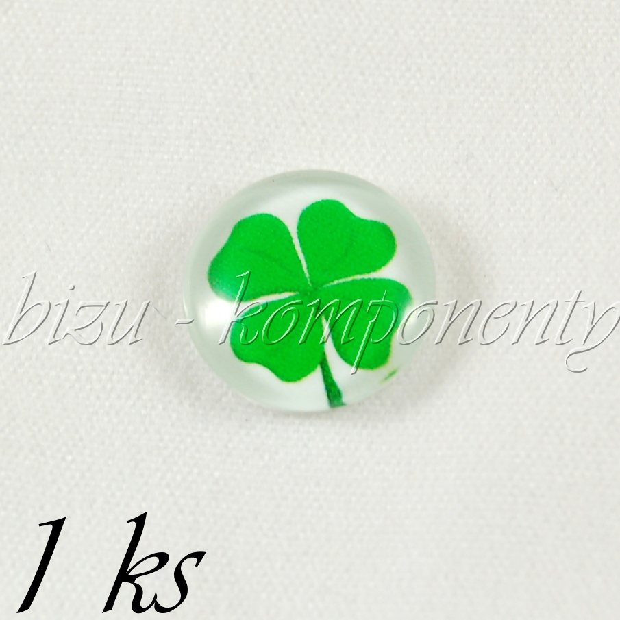 Skleněný kabošon čtyřlístek (35 2023)