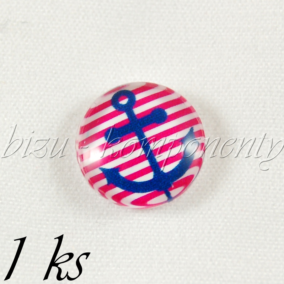 Skleněný kabošon kotva (35 2015)