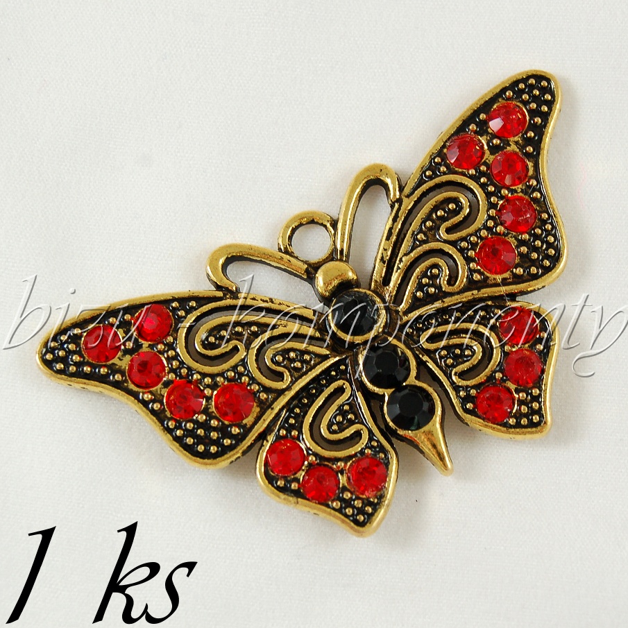 Emanuel s červenými křídly, zlatá barva (02 0835)