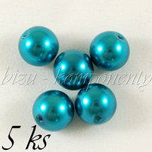Tyrkysové voskované perle 12mm 5ks (01 0217)