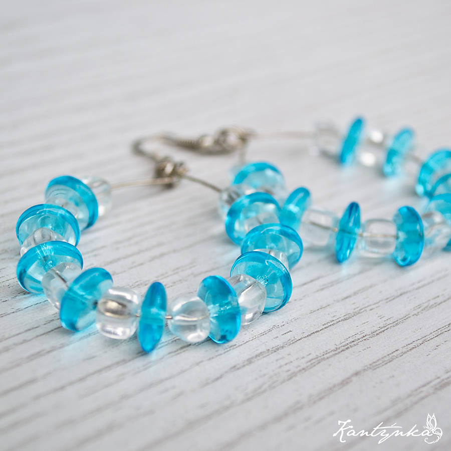 Ledové tyrkysové náušnice