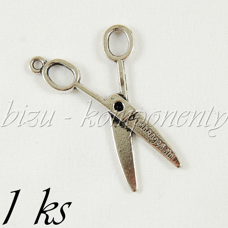 Rozevřené nůžky, stříbrná barva (02 0903)