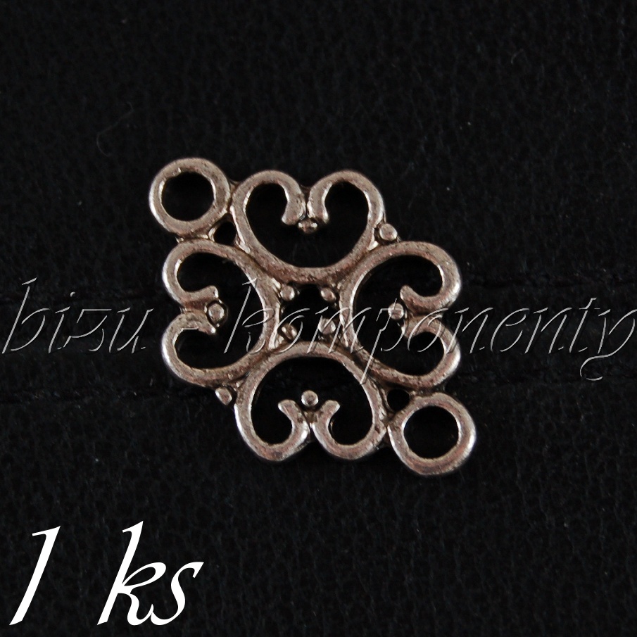 Čtyřlístkový spojovací díl, stříbrná barva (02 0923)