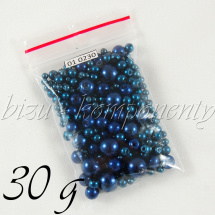 Modrá směs voskovaných perlí 3-10mm 30g (01 0230)