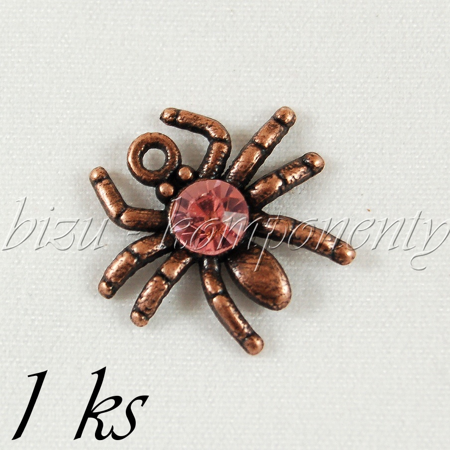 Pavouček s růžovým bříškem, měděná barva (02 0951)