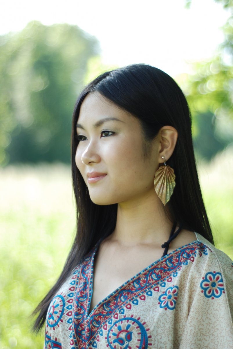 - podzimní listí - origami náušnice