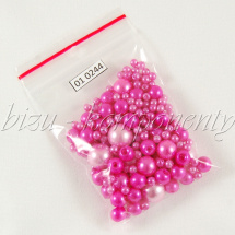 Růžová směs voskovaných perlí 3-10mm 30g (01 0244)