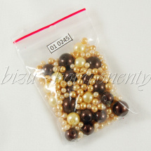 Béžovo-hnědá směs voskovaných perlí 3-10mm 30g (01 0245)