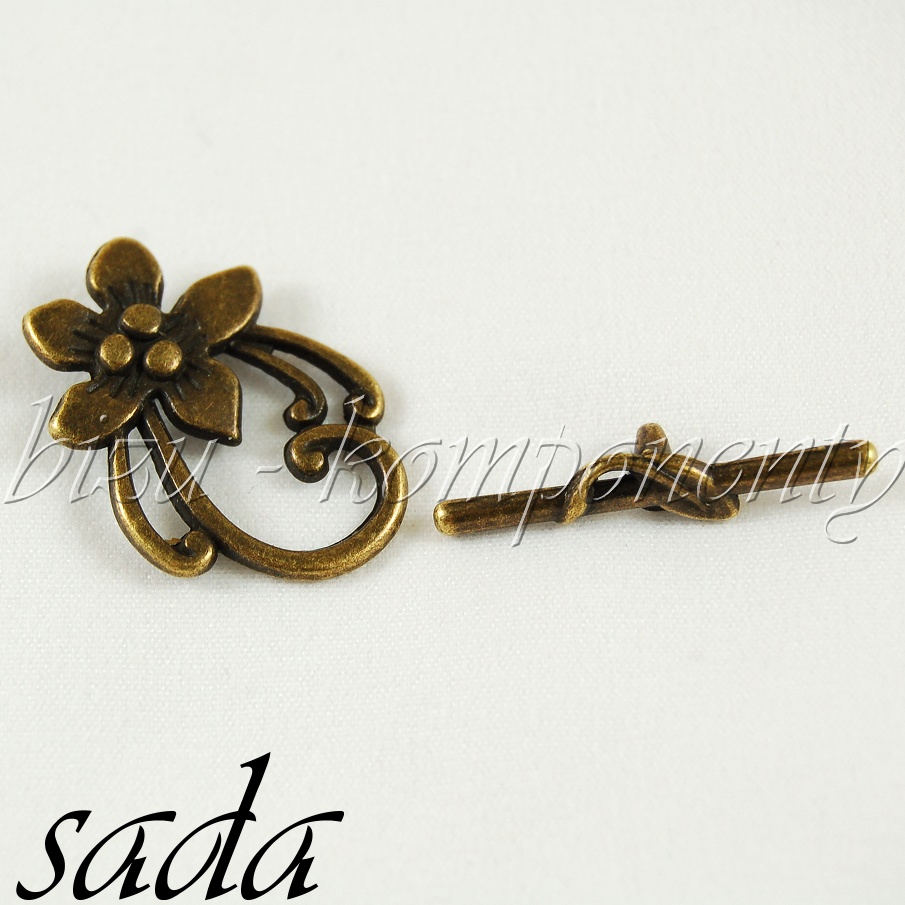 Velké zapínání květ, bronzová barva (11 4106)
