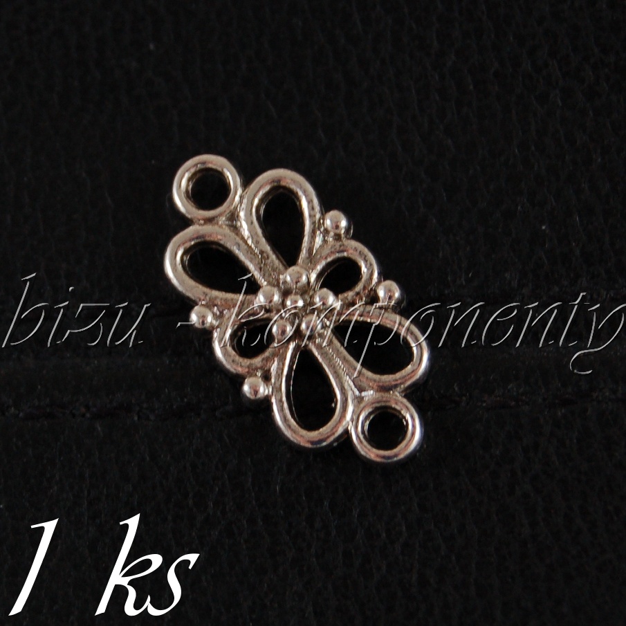 Spojovací díl kytička, stříbrná barva (02 0942)