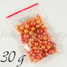 Oranžová směs voskovaných perlí 3-10mm 30g (01 0236)