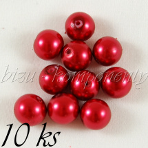 Červené voskované perle 10mm 10ks 2.jakost (01 0269)