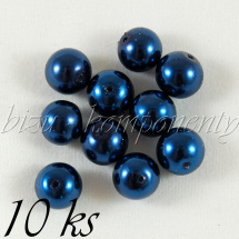 Tmavě modré voskované perle 10mm 10ks (01 0177)