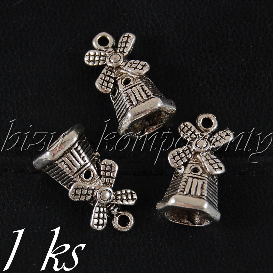 Větrný mlýn, stříbrná barva (02 1026)