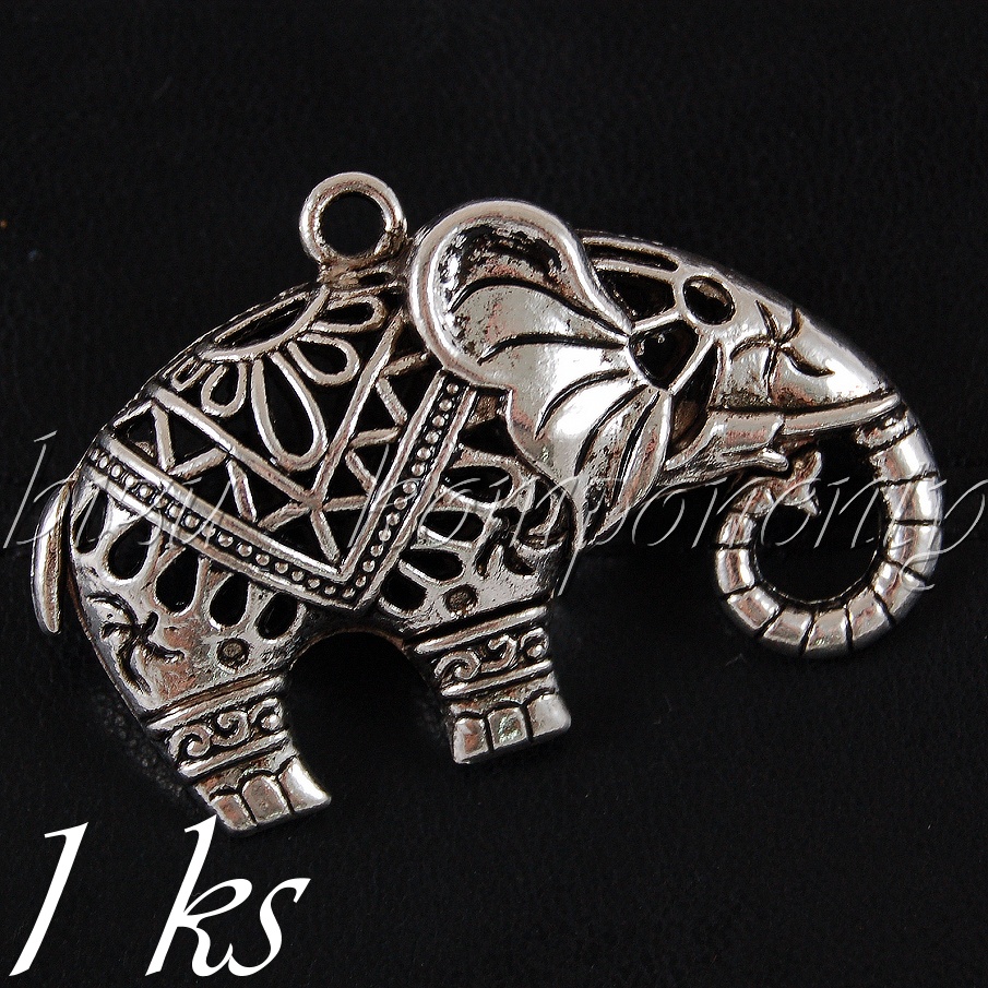 3d slon, stříbrná barva (02 0957)