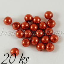 Cihlové voskované perle 8mm 20ks (01 0179)