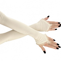 Dámské dlouhé společenské rukavice ivory 0025