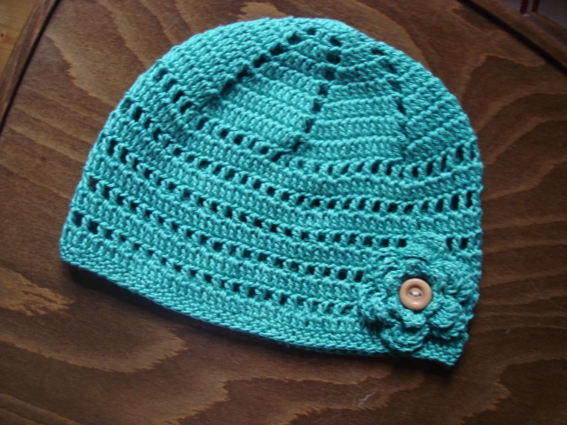 jarní háčkovaná čepice 48-52cm