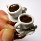 Kafíčka! - náušnice se skutečnou mletou kávou
