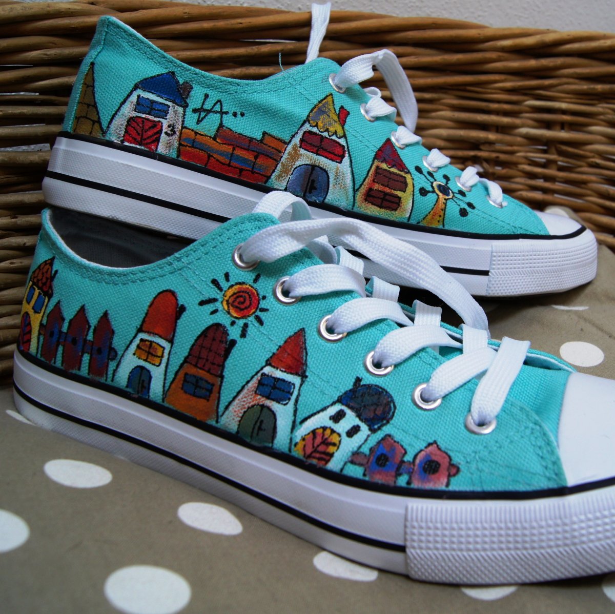 Malované tenisky domečkové vel. 41 (ostatní na objednávku)