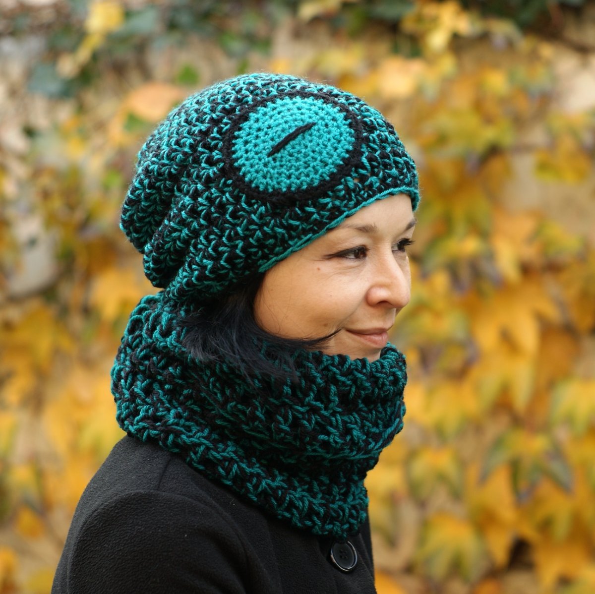 Gombíkový v kobaltovej (set čiapkošálový)