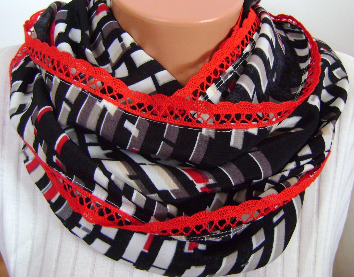 letní nekonečná šála s kraječkou