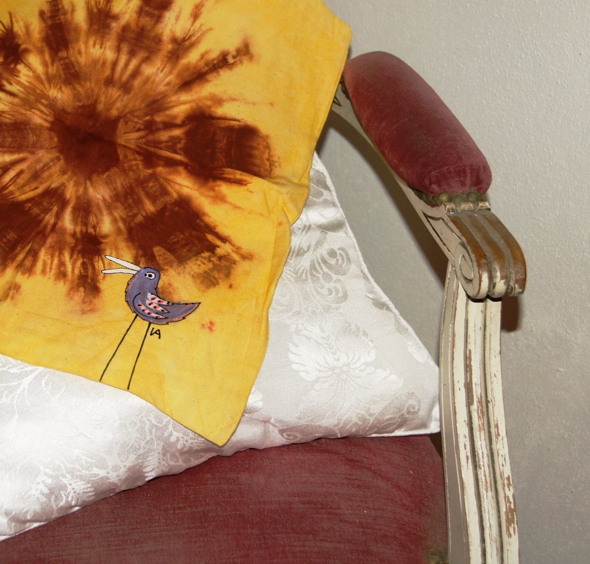 Batikovaná taška PTAČÍ...malovaná