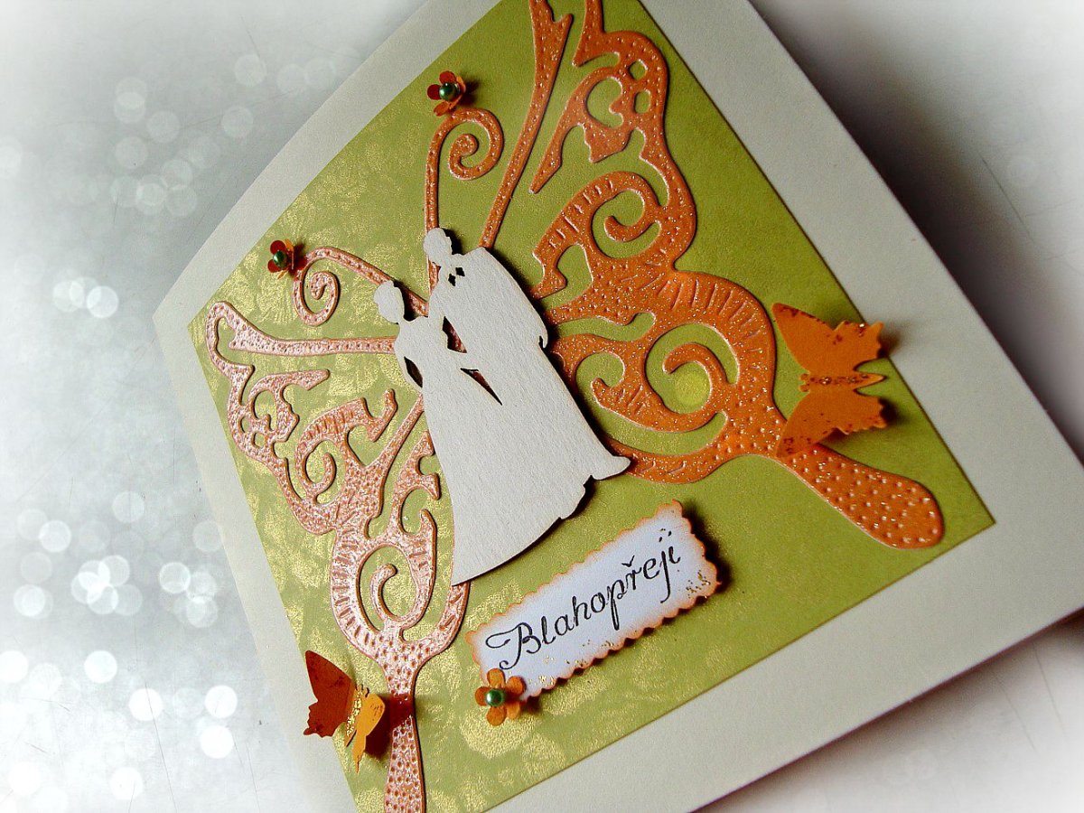 Svatební přání - motýl