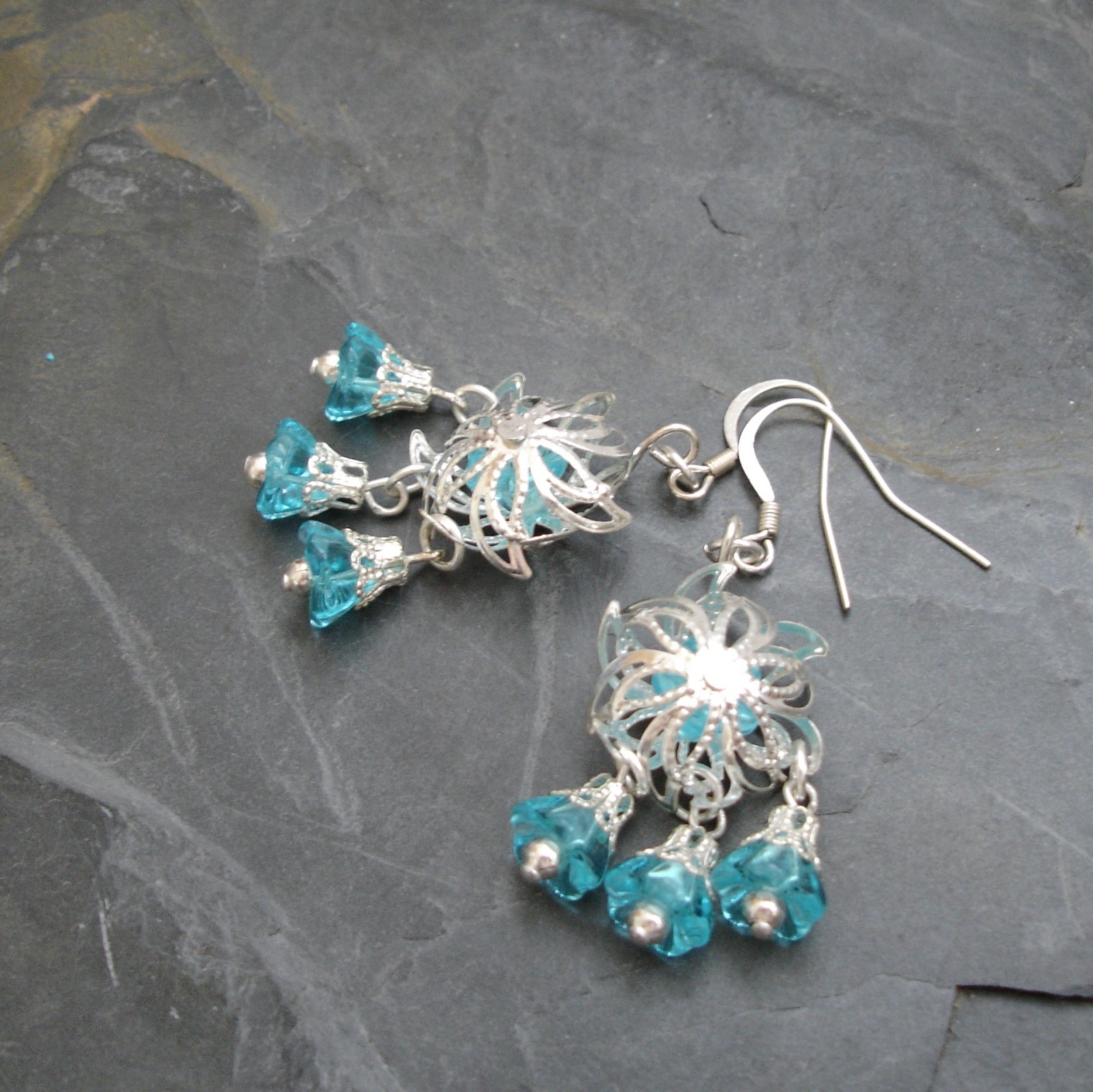 Náušnice s tyrkysovými zvonečky