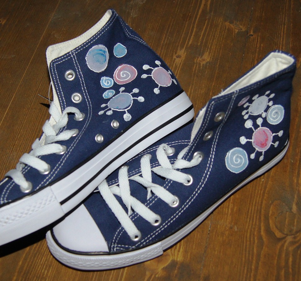 Malované tenisky tmavomodračky