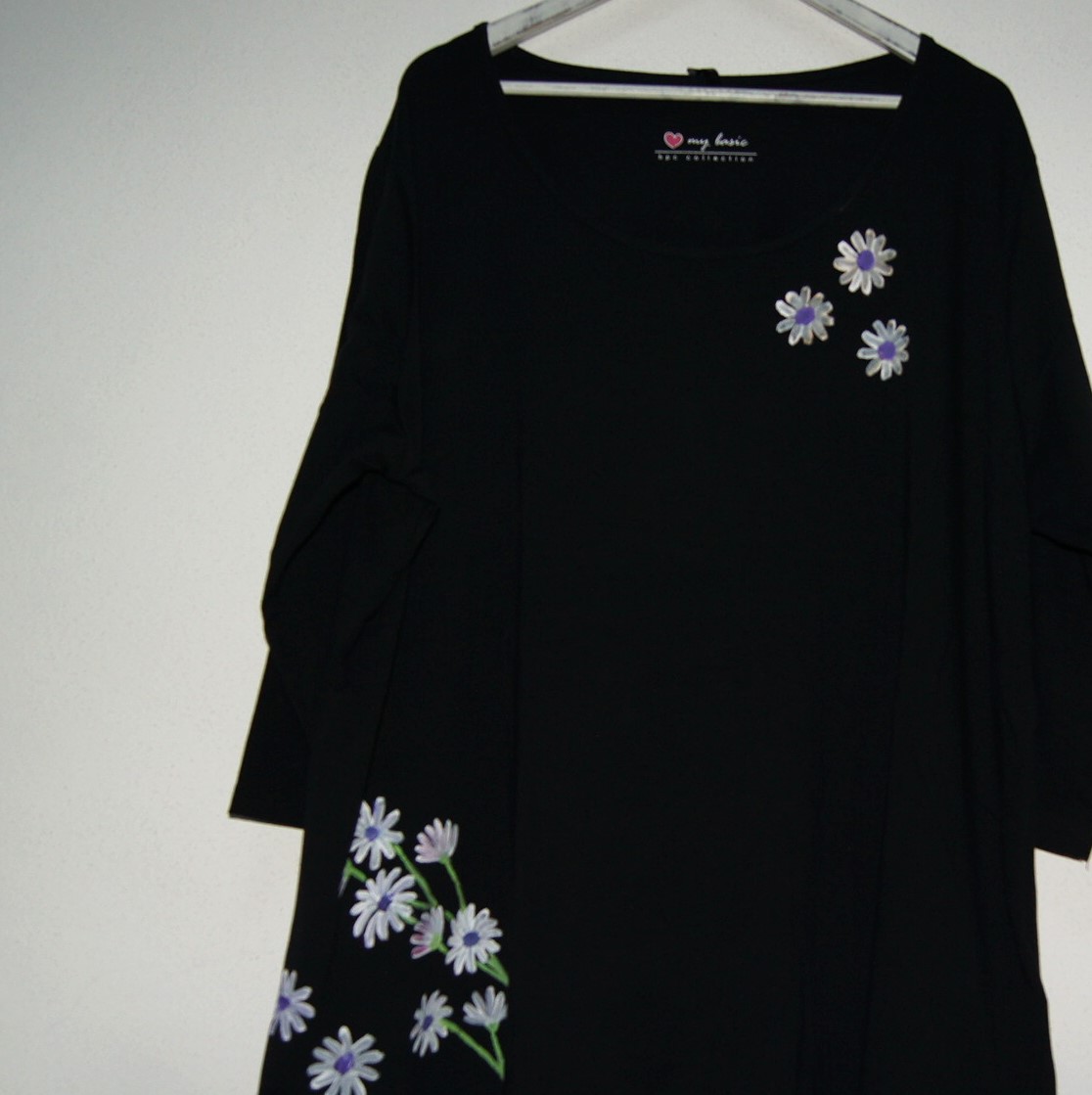 Nadměrné triko malované s kopretinkou 56/58 No.2