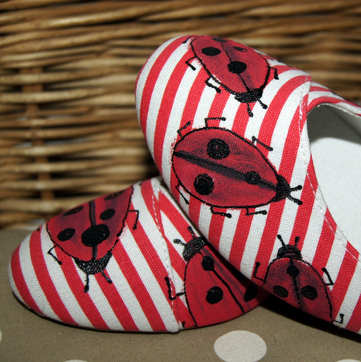 Malované balerínky beruškové vel. 39