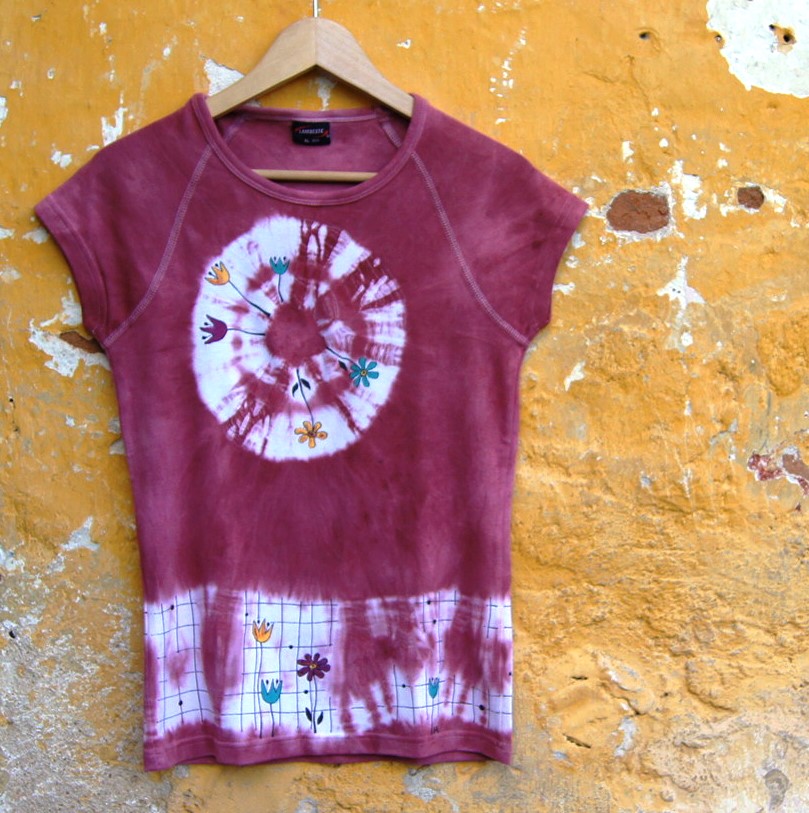 Červené malované triko vel.XL