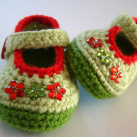 Vodnická dcerka - háčkované botičky pro novorozence.